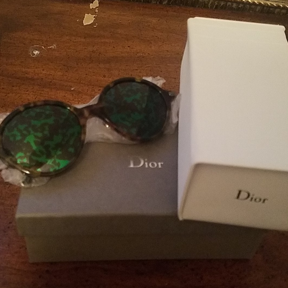 Dior umbrage 52 mm round blue len sunglasses